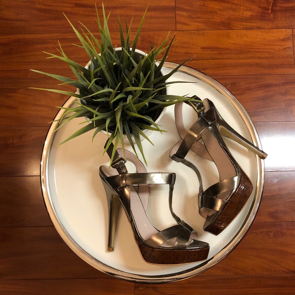 Colin Stuart Rose Gold Strappy Heels